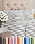 King Size 4 Piece Sheet Set - Comfy Breathable & Cooling Bed Sheets Set - Hotel Luxury Bedding for Women, Men, Kids, Teens, Boys & Girls - Deep Pockets, Soft, Wrinkle Free - Oeko-Tex - Grey Stripes 2