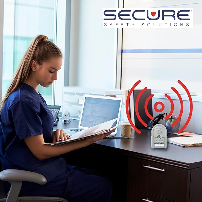 Secure Bed Alarm for Elderly Adults, Dementia Patients, Seniors - 12" x 30" Wireless Bed Sensor Pad, Alarm Monitor Pager, Power Adapter - Fall & Wandering Prevention Caregiver Alert System