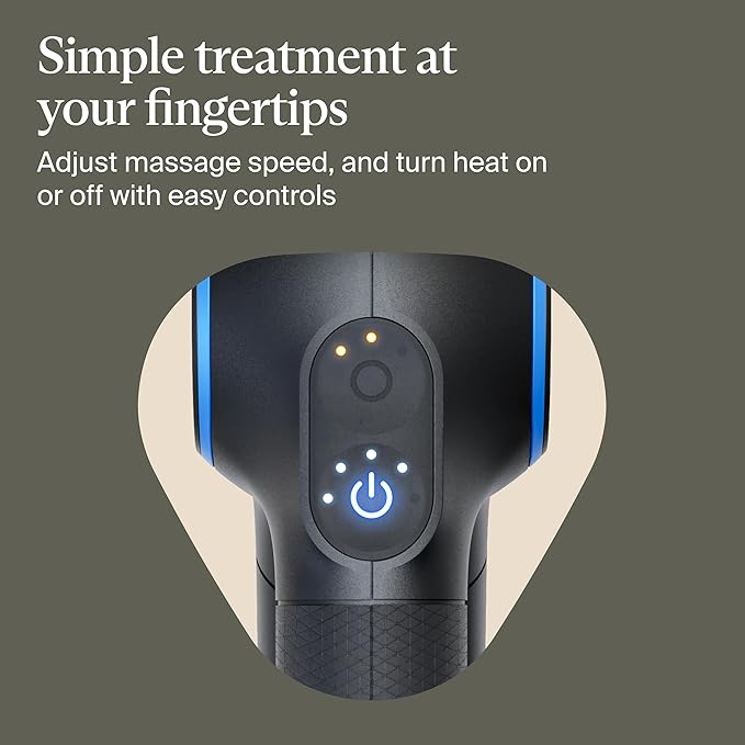 TheraGun Therabody Prime Plus Heated, Powerful Massage Gun for Enhanced Warm-Up & Workout Recovery - Quiet Deep Tissue Massager for Body and Back Pain Relief - Leg & Back Massager with Heat