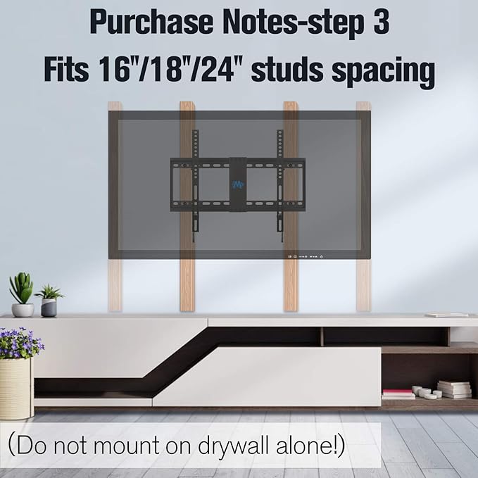 Mounting Dream TV Wall Mount for 37-70 Inch Flat Screen TV - Tilting, Low Profile Space Saving - Max VESA 600 x 400, 132lbs MD2868-LK
