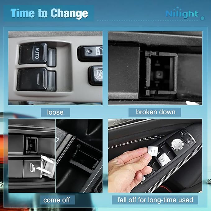 Nilight Power Master Window Switch Compatible with 2002 2003 2004 Ford F250 F350 F450 F550 Excursion 2002-2003 Explorer 2002-2006 Mercury Grand Marquis Mountaineer Replacement Button Windows Switches