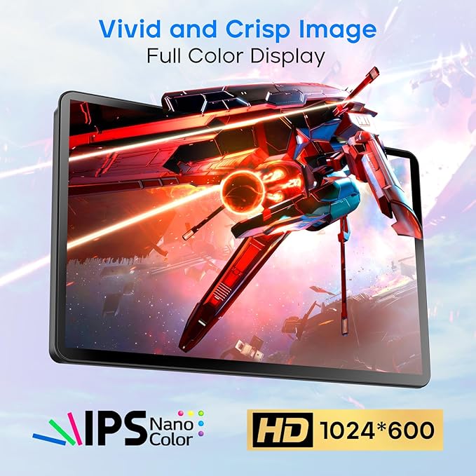 ROADOM Touch Screen Monitor with Case, 7’’ Raspberry Pi Screen, IPS FHD 1024×600,Responsive and Smooth Touch,Dual Built-in Speakers,HDMI Input,Compatible with Raspberry Pi/PC/Camera/Gaming/TV