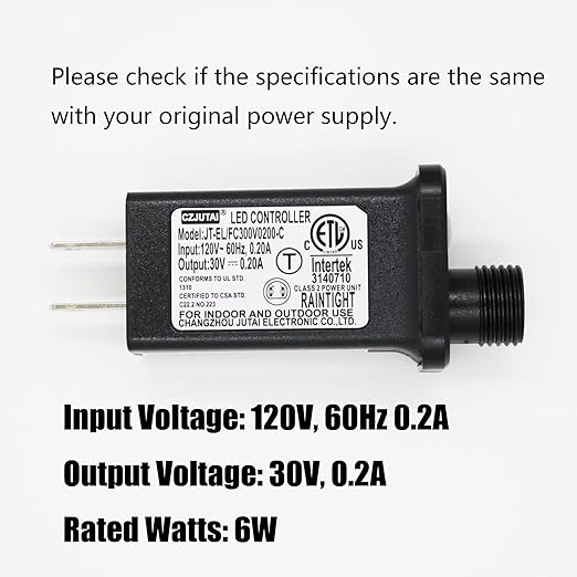 2 PCS 8 Mode Light LED Transformer 30V LED Controller Class 2 Power Supply,Transformer US Plug Adapter Replacement for String Light, not Fit 8 Mode with Control Box and 1 Mode String Light