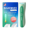 BAREWIZE Bikini Trimmer for Women, Electric Shaver for Women | LED Light, IPX7 Waterproof, USB-C Rechargeable, Ceramic Blade | Electric Razors for Women, Pubic Hair Trimmer Women (Jade Glow)