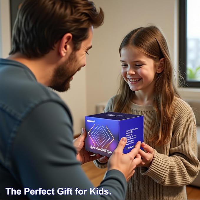 Heepulor Infinity Hyper Cube LED Light LED Controller with Stand & Controller, Built-in 10 Mode Children Lamp - Cool & Creative Multicolor Decorative Mirror Art Desk Night Light (4Inchs Without APP)