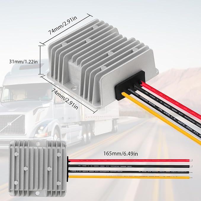 ELFCULB 8V-40V to 12V Voltage Regulator 10A 120W DC Step Down UP Converter for Golf Cart Club Car
