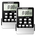 [2 Pack] Outlet Timer, NEARPOW Dual Digital Light Timer with 2 Independently-Controlled Outlets, 18 ON/Off Programs, 24-Hour and 7-Day Programmable,Indoor Electrical Timer Switch, 3 Prong, 15A/1800W