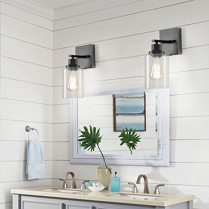 DIKAIDA Plug in Wall Sconces, 2 Pack Wall Lamp, Rustic Plug in Wall Light Sconces, Sconces Wall Lighting, E26 Modern Wall Light Fixtures