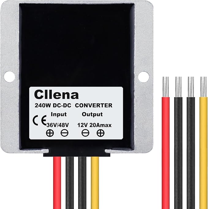 Cllena 20A 240W 12v Golf Cart 48V 36V to 12V Converter Voltage Regulator Reducer Transformer Power Supply