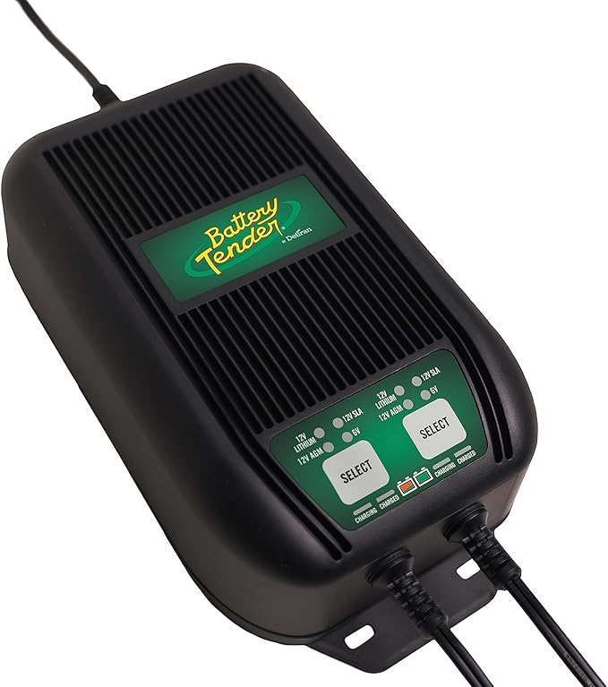 Battery Tender WaveCharge 6 AMP - 2 Bank Multibank Charger - 3 AMPs Per Bank - Selectable 12V / 6V - Smart and Switchable Multi Battery Charger and Maintainer - 022-1002-DL-WH