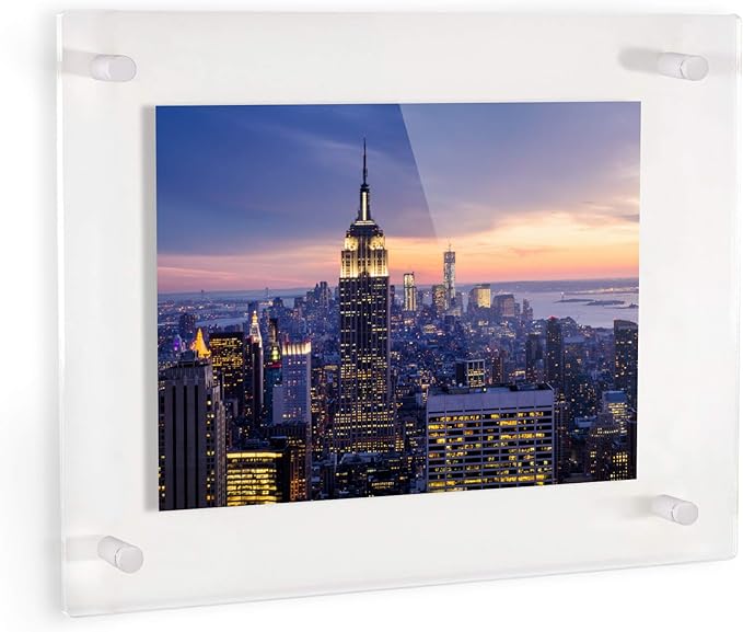 ArtToFrames 18x26 Inch Double Panel Floating Acrylic Picture Frame (Full Frame is 22x30) comes with White Standoff Hardware, Made in the USA, 1 Pack