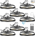 ACOHOOK Smart 200W HIgh Bay LED Lights with Smart Controller Supports Normal Mode & Motion Sensor Mode(Energy Saving) ETL Listed UFO Lights for 25-35FT Warehouse-8Pack