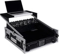 Sound Town 2U Glide Style Rack Case with 11U Slant Mixer Top, 20.7” Rackable Depth and Laptop Platform - Pro Tour Grade (STMR-2ULT)