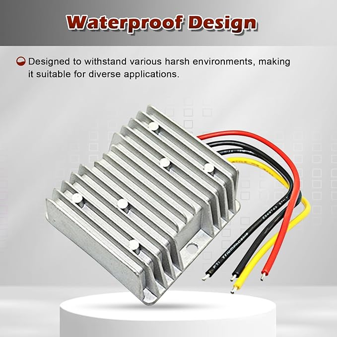 DC 12V Step Up to 24V Boost Converter 50A DC Voltage Regulator Power Converter Waterproof Module Transformer for Golf Cart Club Car