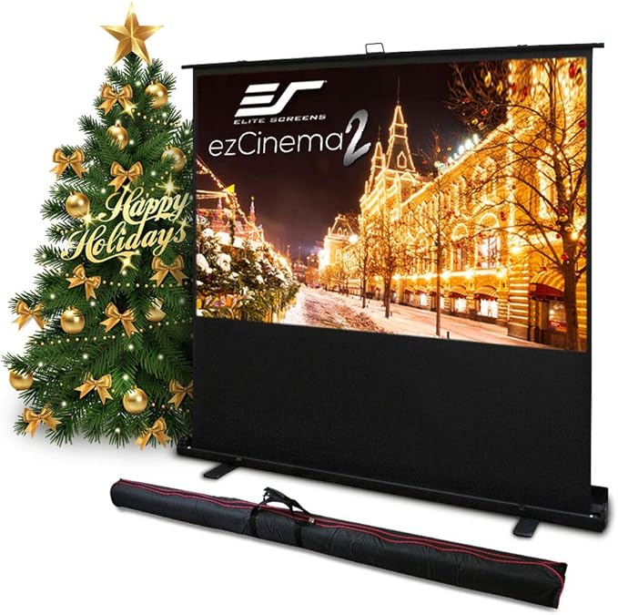 Elite Screens ezCinema 2, 110-inch 16:10 Portable Manual Floor Pull Up Scissor Back Projector Screen, Home Office Classroom Front Projection Carrying Bag, US Based Company 2-YEAR WARRANTY, F110NWX2