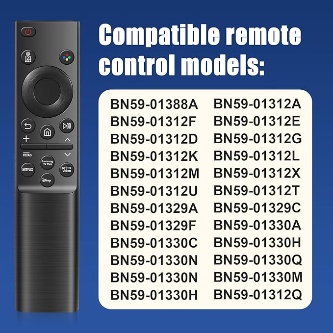 for Samsung Remote Control Replacement BN59-01388A Also for Samsung Crystal UHD CU7000/DU7200 Series, Compatible with Samsung Smart TV Remotes BN59-01457A/BN59-01388H