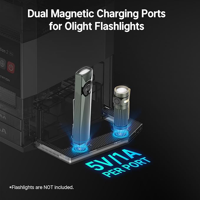 Ostation 2 Pro 3-in-1 Smart Battery Charger for AA & AAA Rechargeable NiMH & Li-ion Batteries, Polarity-Free, Auto Detection, App Control, Touchscreen, Flashlight Charging Ports (Batteries Not Incl.)
