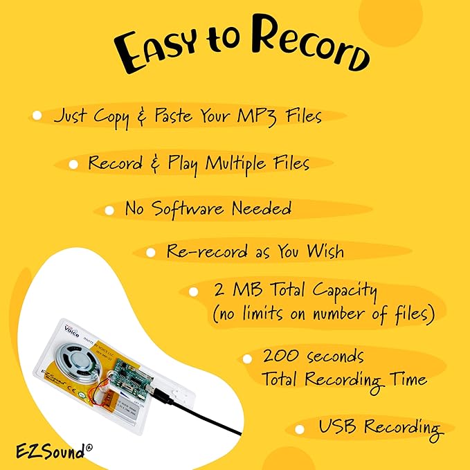 MultiPlay Re-recordable Sound Chip for Custom Greeting Cards | Sound Module Plays Multiple Recordings | Add the Power of Sound to Recordable Cards, Scrapbooks, Photo Albums, Personalized Gifts, Crafts
