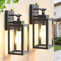 LTBLIGHT Dusk to Dawn Outdoor Front Porch Light, Vintage Black-Gold Exterior Security Lighting Fixtures, Waterproof Wall Lanterns for Home, Entry, Backyard, Patio, 100-120Vac