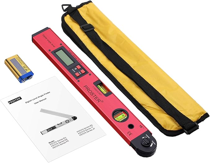 Proster Digital Angle Finder Gauge - 0~225° Angle Gauge LCD Digital Protractor Spirit Level Meter for Carpenter Woodworking Home Decoration