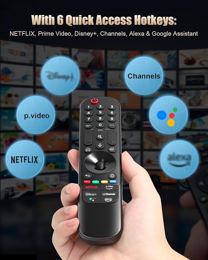 Replacement Voice Remote Control for LG Smart TVs 2019–2024, Compatible with Magic Remote AN-MR20/21/22/23/24GA with Pointer, 2-Year Warranty