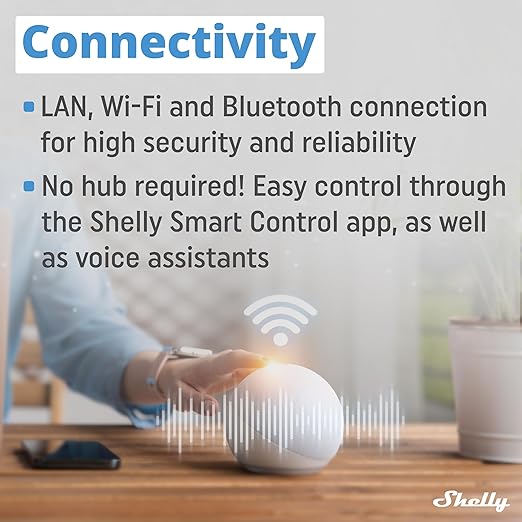 Shelly Pro EM 50A | Wi-Fi & LAN Energy Meter with Contactor Control | DIN-Rail | Home Automation | Bluetooth Gateway | Compatible with Alexa & Google Home | No Hub Required | Power Monitoring