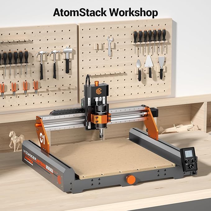 Artsian 01 CNC Router Machine 300W Spindle Power, 0.01mm Precision, 4-Axis Intelligent Controller, 420×420mm Workspace, Aluminum, Brass, Wood, Plastic, PCB Professional Desktop CNC Engraver