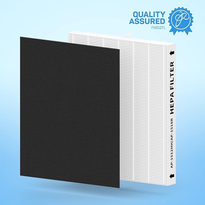 3 Pack AP-1512HH Replacement Filter Set for Coway Airmega AP-1512HH and and Airmega 200M air Purifier, Compared to Part #3304899, 3 True HEPA + 3 Carbon Filters