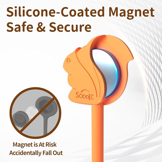 SOLIDATOR Fun Squirrel Magnetic Cable Ties – 24 Pack, Reusable Silicone Cord Organizers for Home & Office, Strong Magnetic Hold, Assorted Colors, Ideal for Cable Management, Novelty Gift