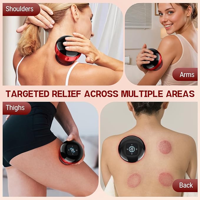 Cakoutanb 2 Pack Smart Cupping Therapy Massager, 7 in 1 Red Light Cupping Therapy Set with 2 Modes for Targeted Pain Relief, Muscle Soreness,Tighter Skin,Cupping Kit with 12 Levels Suction and Heat