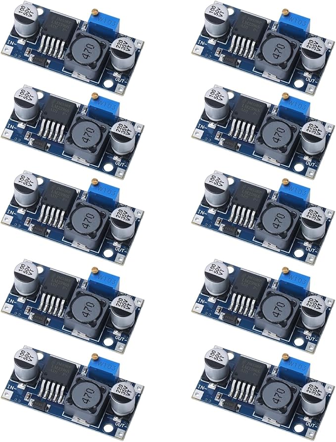KERWINN 10PCS LM2596 DC-DC Buck Converter Step Down Module, 3.0-40V to 1.5-35V Adjustable Voltage Regulator Power Supply