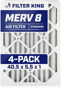 Filter King 40.5x5.5x1 Air Filter | 4-PACK | MERV 8 HVAC Pleated A/C Furnace Filters | MADE IN USA | Actual Size: 40.5 x 5.5 x .75"