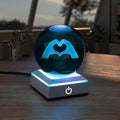 Kopesmsy 3D TayTay Gifts, Cute TS Girl Night Light, 3.15-inch Heart-Shaped Crystal Ball Night Light with LED Colorful Lighting Touch Base, Birthday Mother's Day Christmas Gift
