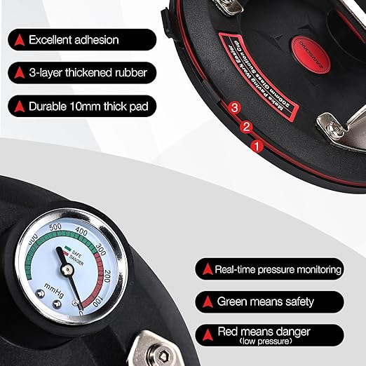 ZANSONG02 Heavy Duty Vacuum Suction Cup Lifter for Glass, Air Conditioner, Washing Machine, Refrigerator with Pressure Gauge(ZANSONG-2-1)
