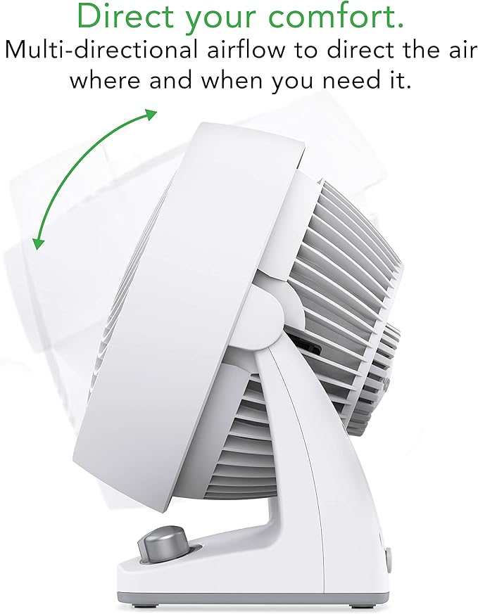 Vornado 133DC Energy Smart Compact Air Circulator Fan with Variable Speed Control, Powerful Personal Cooling, Signature Vortex Action, Adjustable Tilt, Fan for Bedroom, Kitchen, and Home, White