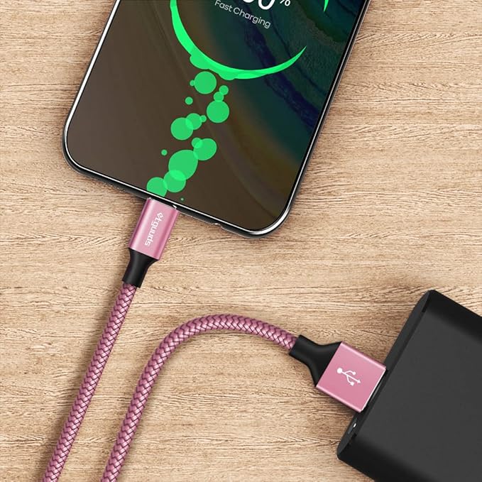 etguuds USB A to USB C Cable 4ft, 2-Pack, 3A Fast Charging Type C Charger Cord for iPhone 17 16 15 Pro Max 16e 17 Air, Samsung Galaxy S25 S24 S23 S22 S21 S20 A17 A16 A56 A55 Flip Fold, Pink