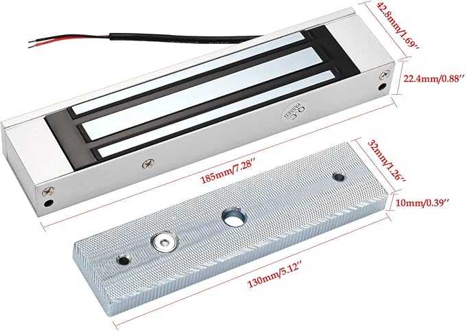 Electric Magnetic Lock 180KG 350LBS Holding Force Electromagnet Lock 12V Fail Safe NC Mode Single Door for Access Control System