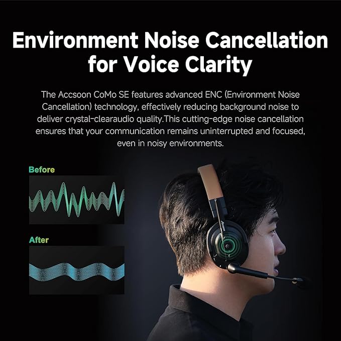 Accsoon Como SE Wireless Headset Intercom System 5-Person Full Duplex 1312ft Team Communication Group Talk, 30+Hour Battery Life
