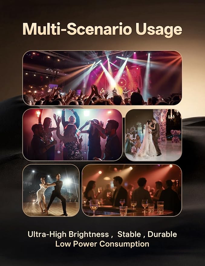 JAJALUYA LED Par Lights 36 LED Stage Lights 9 Modes RGB DJ Lights with Sound Activated Remote and DMX Control DJ Uplighting for Birthday Party Events Wedding Christmas Stage Lighting (2 Packs)