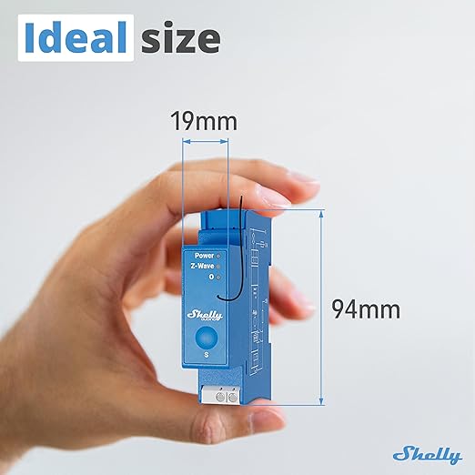 Shelly Wave Pro 1 US LR | Z-Wave Long Range Smart Relay Switch with Dry Contacts, 1-Channel 16 A | DIN-Rail | Home Automation | High Compatibility | Easy Installation | iOS Android App