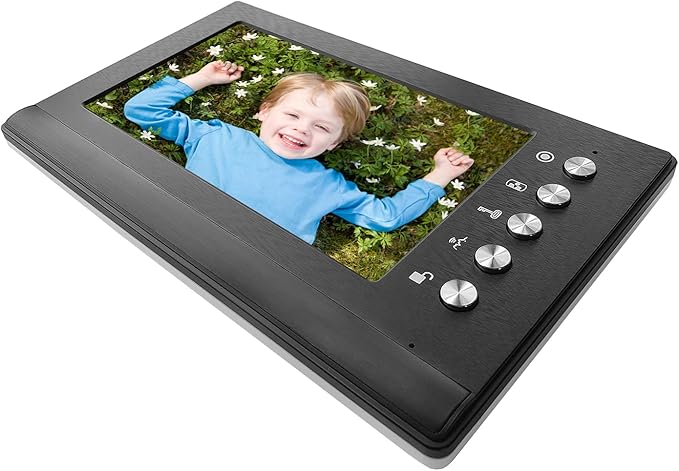 toncont Video Doorbell Intercom System, 7" Monitor Video Door Phone Kits, Wired Video Door Entry System, IR Night Vision Door Camera, Unlock, Dual-Way Intercom Outdoor Indoor for Home Villa (Black)