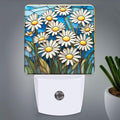 PODMemory Daisy Stained Glass Night Lights Plug into Wall for Room, Daisy Night Light LED for Bedroom