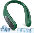 Portable Neck Fan,Personal Wearable Bladeless Fan,LED Display,4-Speeds,6000mAh USB Rechargeable,360° Strong Cooling Wind,Hands Free,White Elephant Gift,Christmas Gifts for Men Women (Dark green)