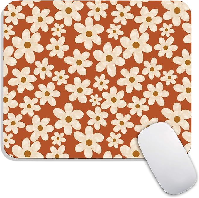 Armanza Square Mouse Pad Cute Flowers, Personalized Premium-Textured Custom Mouse Mat Design, Washable Mousepad Cloth, Non-Slip Rubber Base Computer Mouse Pads for Wireless Mouse