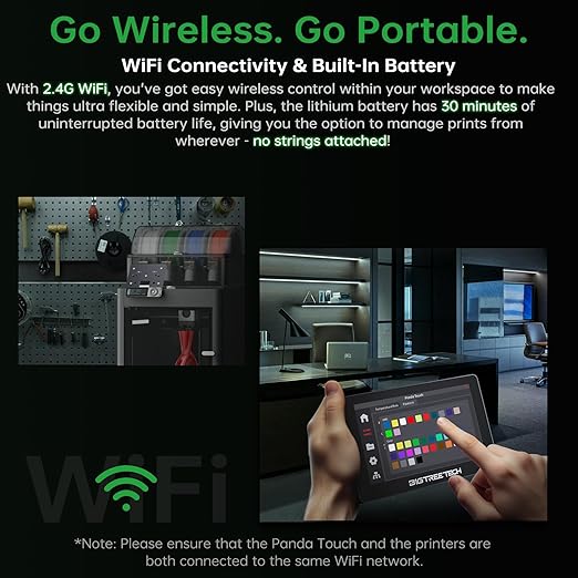 BIGTREETECH Panda Touch for Bambu-Lab P1S, P1P, X1C, X1E, A1, A1 Mini 3D Printers, Support Multi Printers and AMS Management Upgrade Wireless Touch Screen