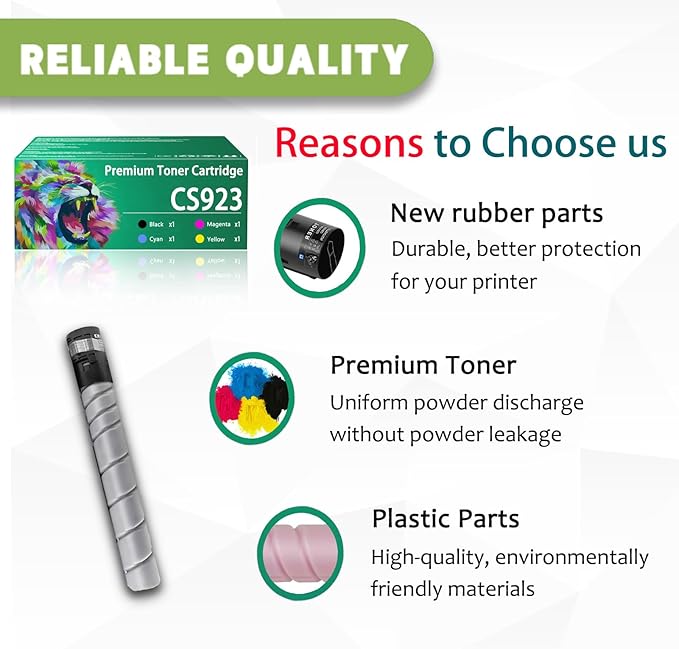 ERNZAT CS923 Toner Cartridge Compatible for Lexmark CS923 76C0HK0 76C0HC0 76C0HM0 76C0HY0 Toner Cartridges Work for Lexmark CS923 CX921 CX922 CX923 CX924 Printers