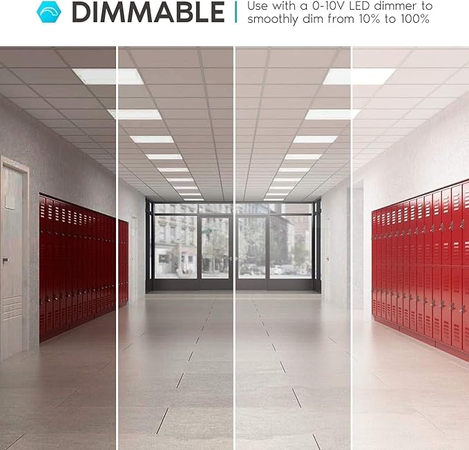 2x4 FT LED Light Flat Panel, 40/50/60W, Color Temperature Selectable 3K | 4K | 5K, Dimmable Recessed Drop Ceiling Lights, 5000/6250/7500 Lumens, Lay Fixture Office (16 Pack)