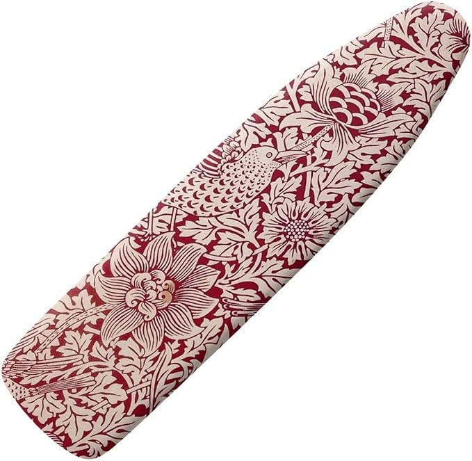 ZCFYGDX Vintage Red Floral Print Ironing Board Cover with Elastic Edge 3 Bottom Nylon Buckle Straps Breathable Resist Scorch Staining Suitable for Size-M Iron Board House William Morris Decor