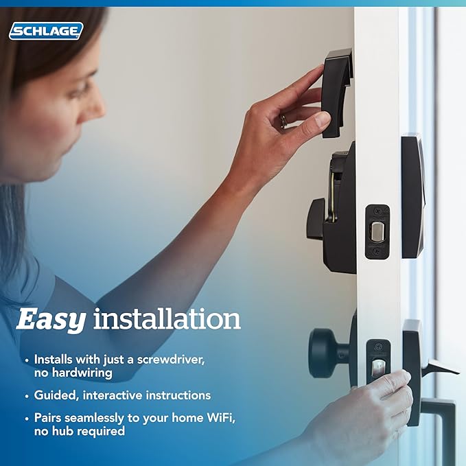 Schlage BE489WB-GRW Encode WiFi Enabled Electronic Keypad Deadbolt with Greenwich Trim - Satin Brass