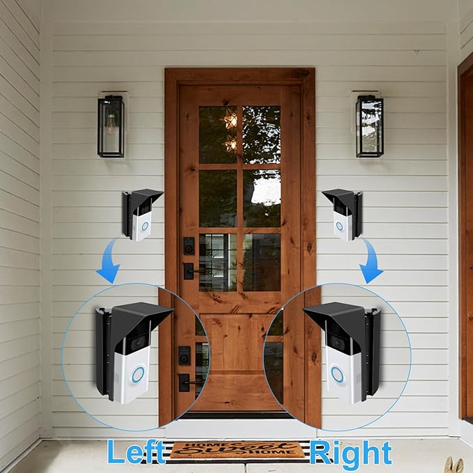 S7 Adjustable Doorbell Angle Mount with Rain Cover, Compatible with Video Doorbell/ Battery Doorbell, Replacement Angle Adjustment Adapter Mounting Bracket Wedge Kit (Anti Glare)